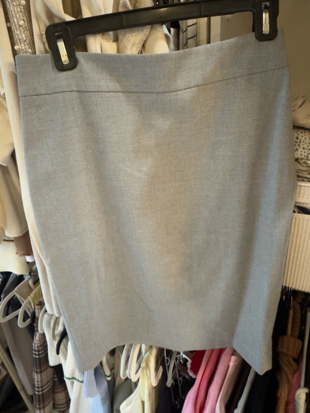 Ann Taylor Light Gray Pencil Skirt
